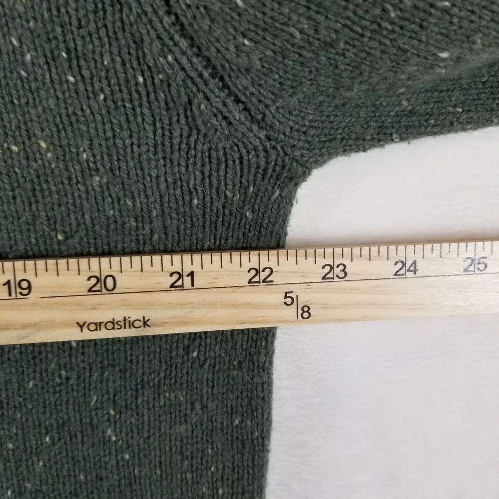 Line‎ of Trade Mens XL Green Donegal Fleck Wool Blend Sweater Elbow Patches
